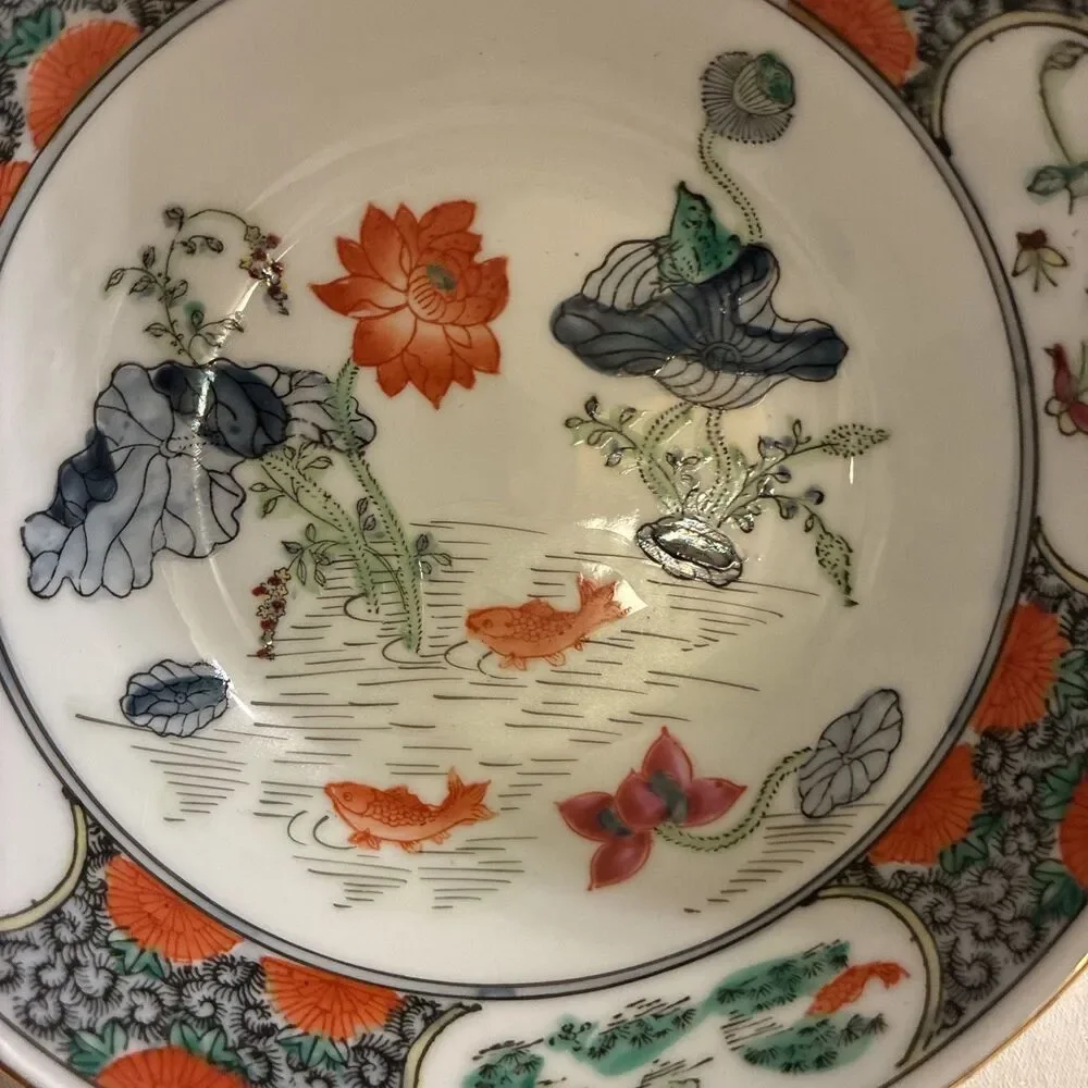 Vintage Chinoiserie Japanese TFF Porcelain Bowl 6